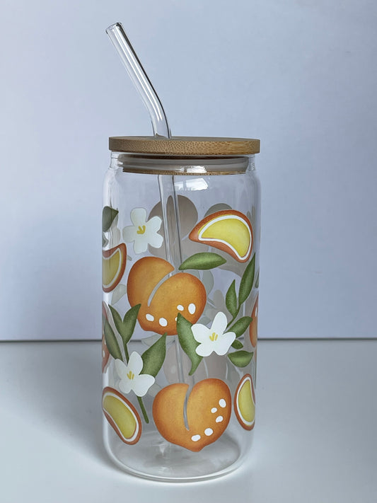 Peachy Peaches Glass Cup
